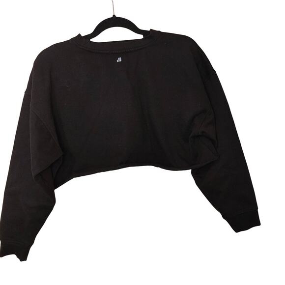 We Wore What Size XS Extra Small Black Cut Off Sweater Cropped Oversized Raw Hem - Picture 2 of 10